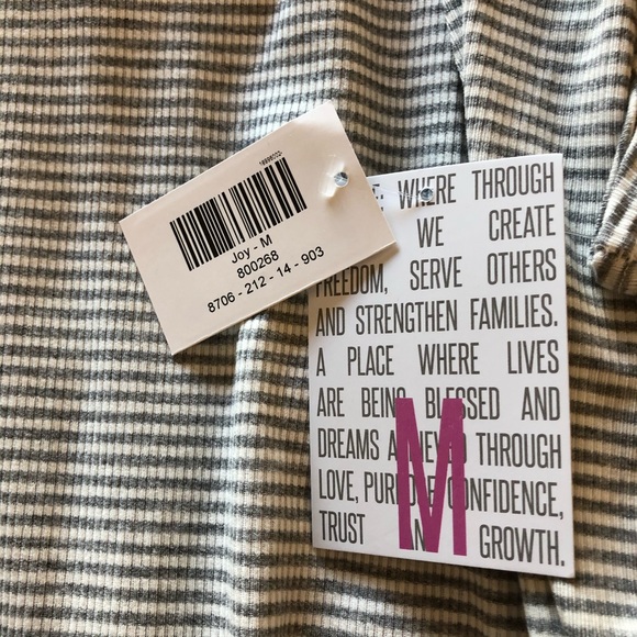 Medium Gray Stripes Lularoe Joy Duster Vest - Picture 4 of 8